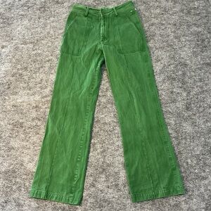 Laurence Bras Straight Leg Green Jean Pant Best Fits Size S